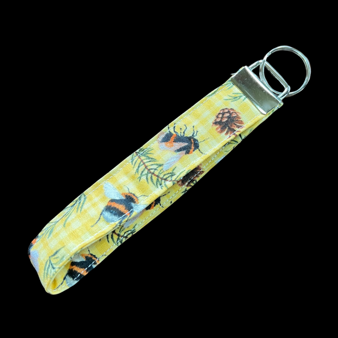 Yellow Bee Keychain Wristlets